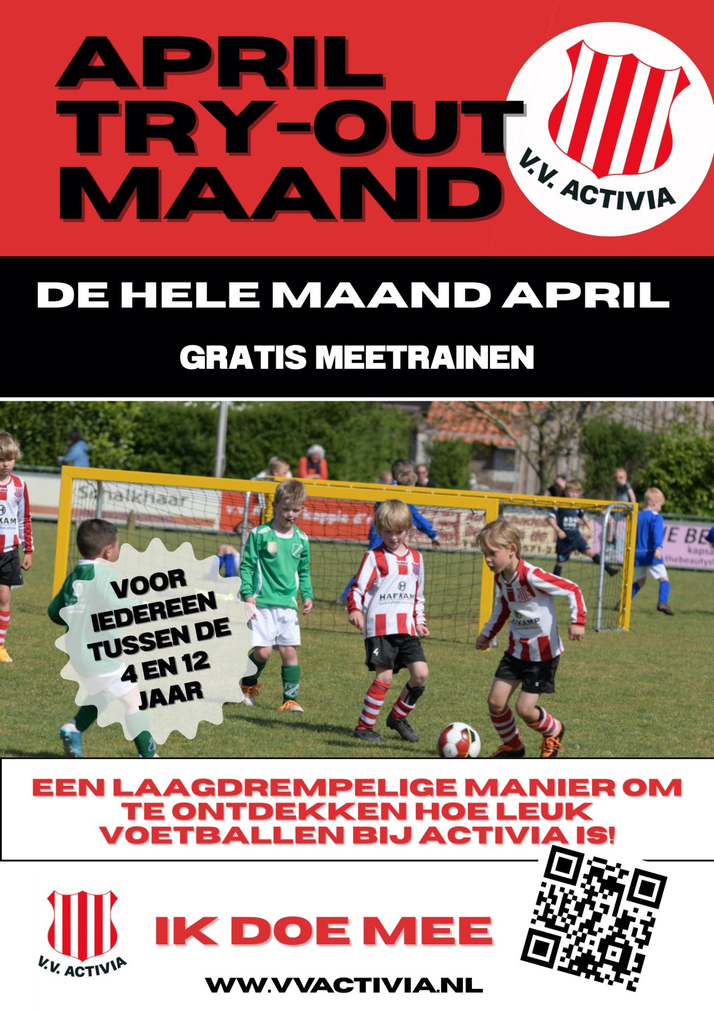April Try-out Maand bij v.v. Activia