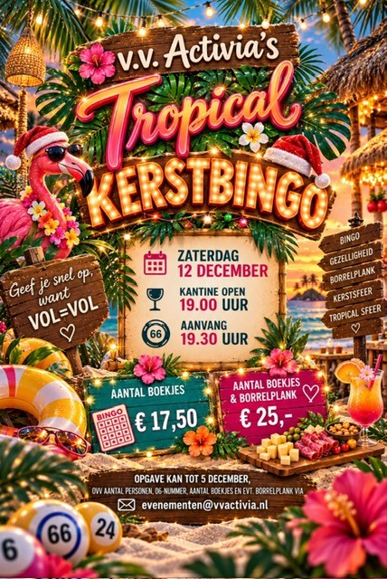 Tropical Kerstbingo bij v.v. Activia!