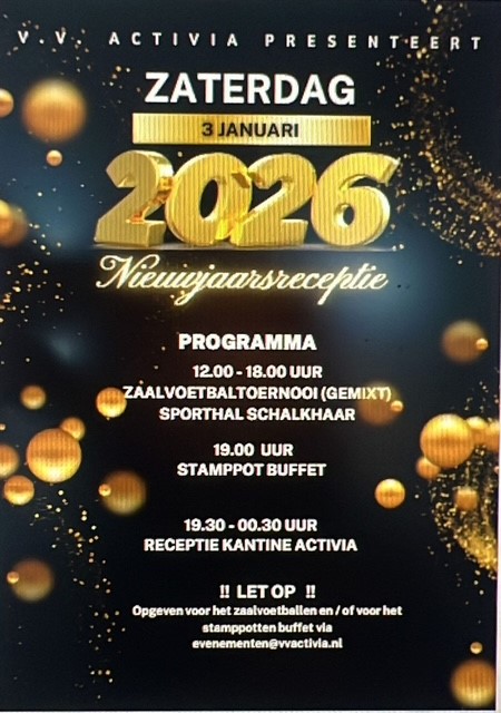 Zaalvoetbal en Nieuwjaarsreceptie