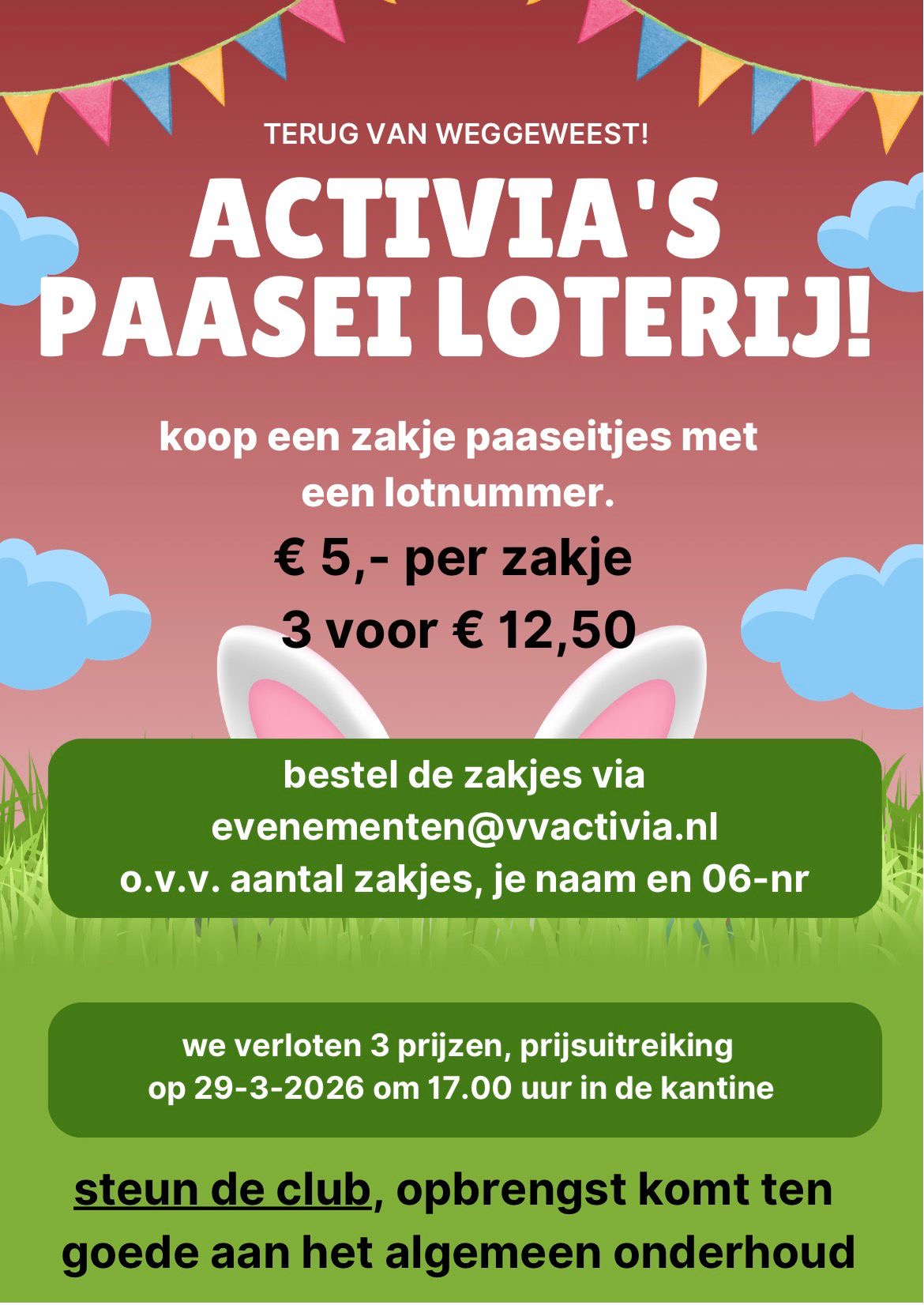 Activia Paasei‑loterij van start: Doe mee en steun de club!